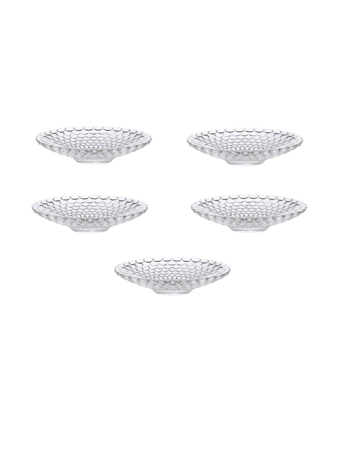 SOMIL Set Of 5 Floral Glass Plates