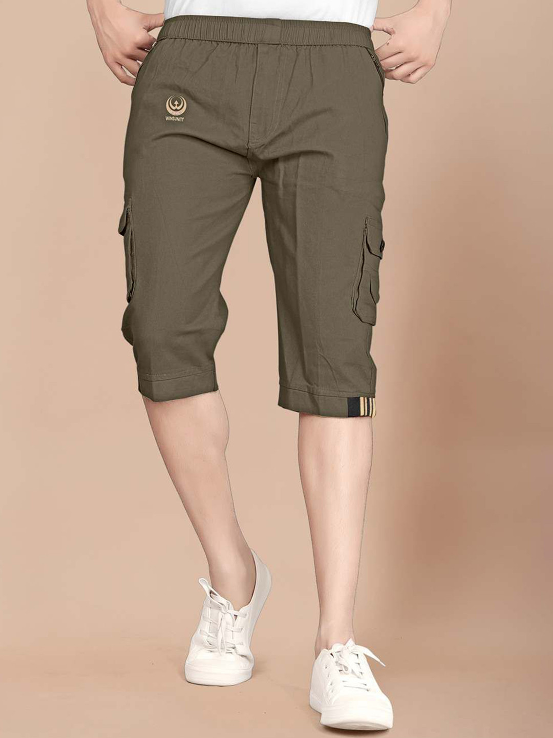 MARUTI ENTERPRISE Men Cotton Mid-Rise Solid Outdoor Cargo Shorts