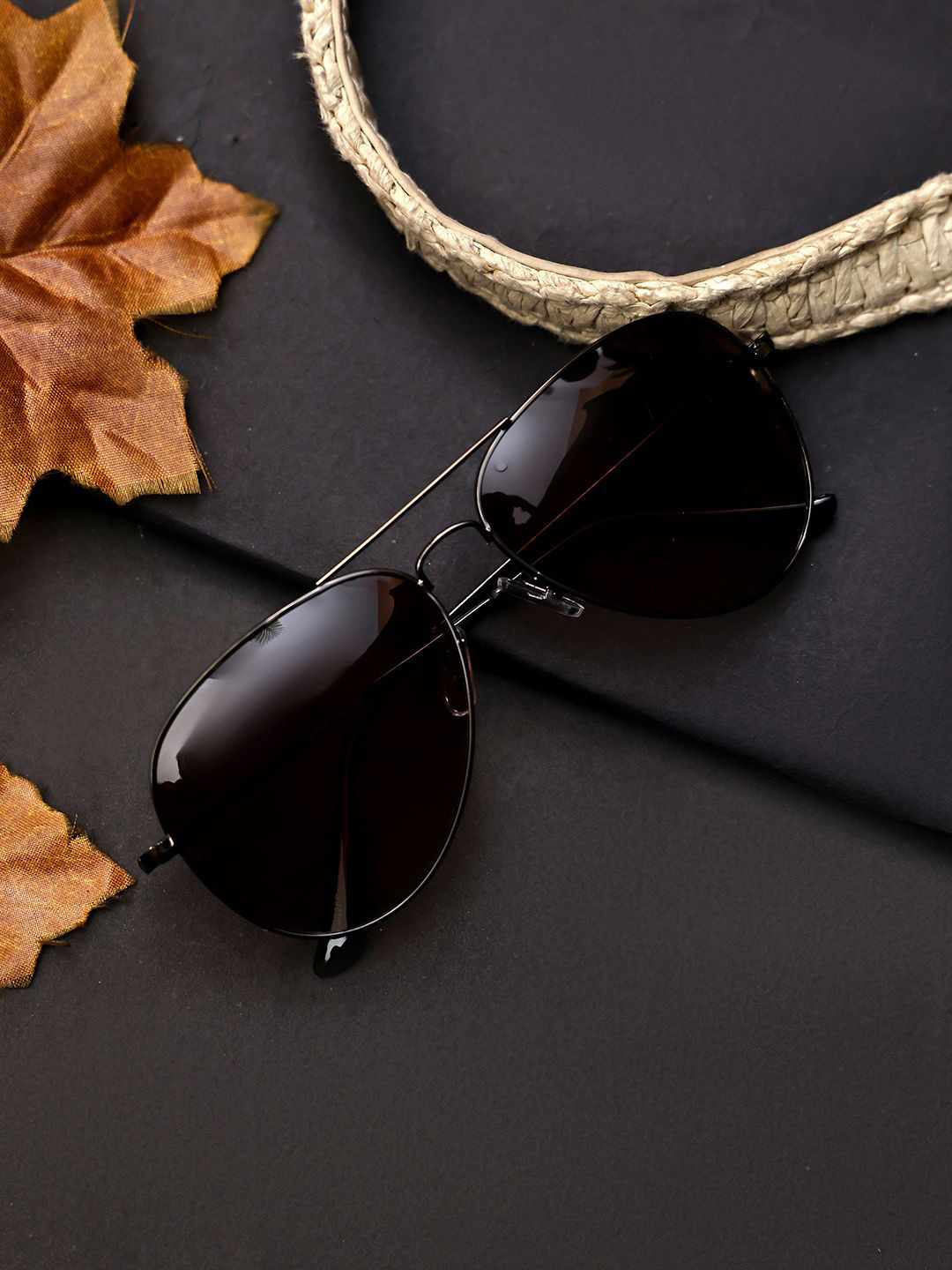 Garry Gobbs Unisex Brown Lens & Brown Aviator Sunglasses with