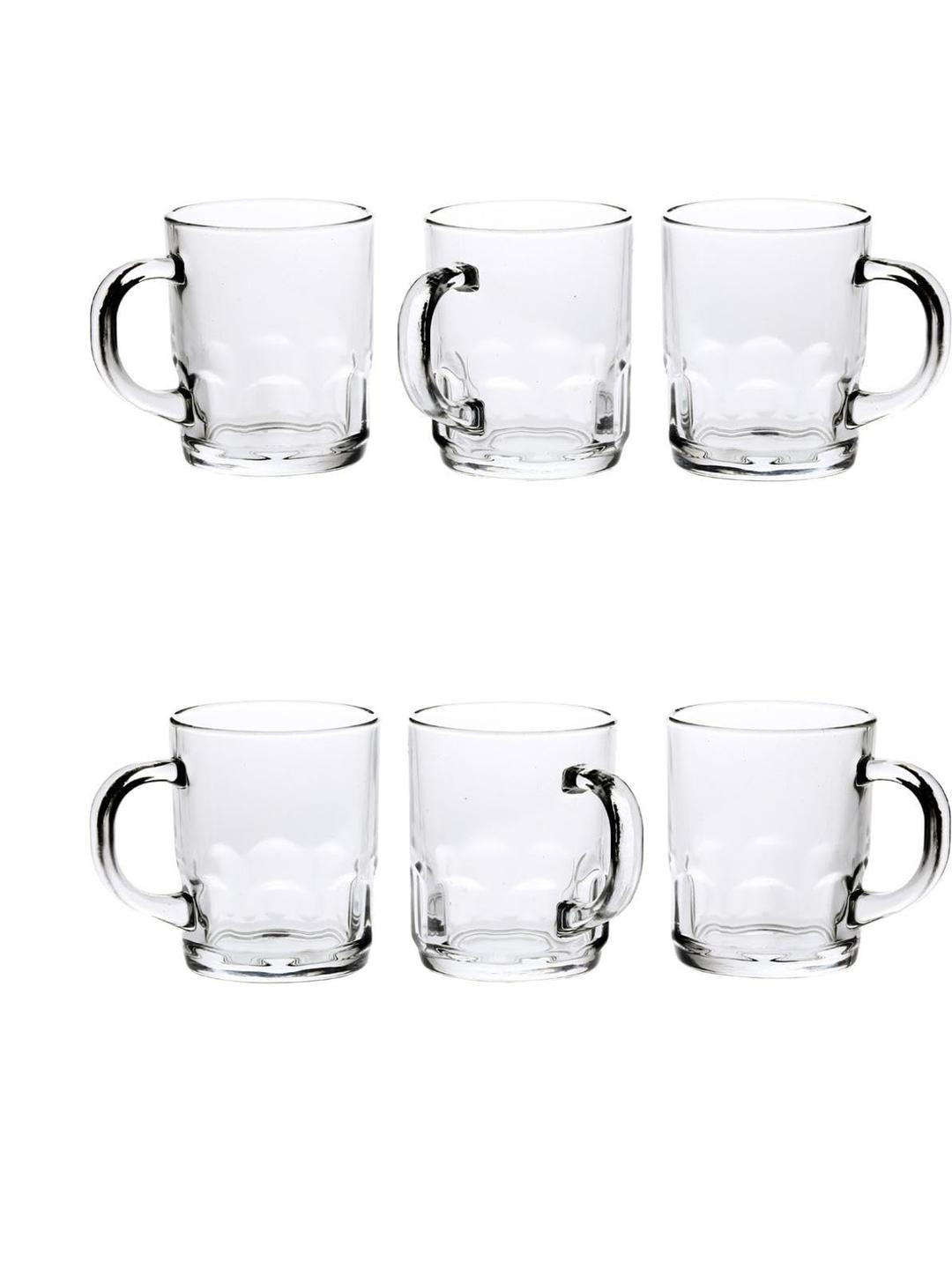 Somil Clear Glass Coffee & Tea Cup / Mug, Enjoy Your Drink in Style, Pack of 6, 200 Ml, 7.2 X 10 X 8.7 CM
