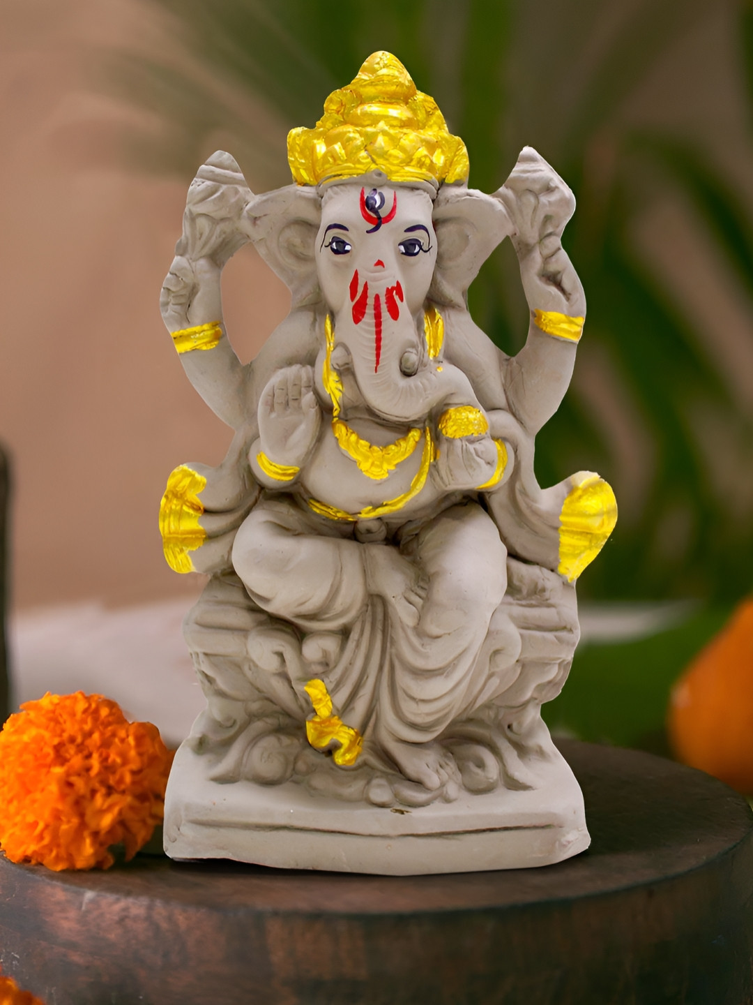 TIED RIBBONS Eco Friendly Ganesha Idol Water Soluble Clay Statue