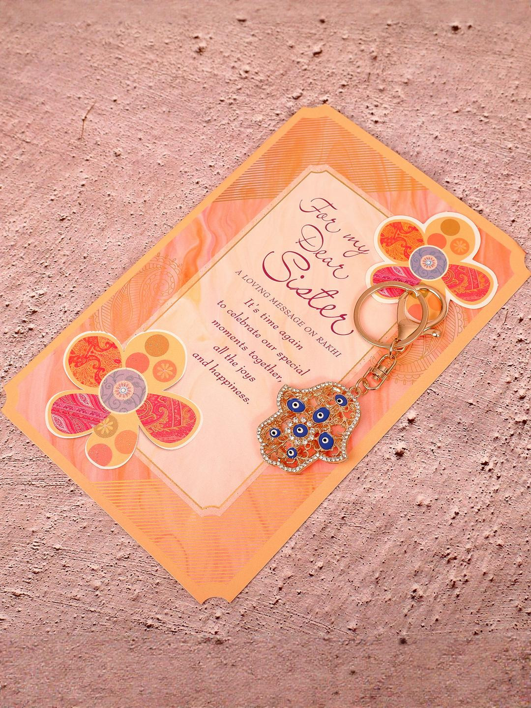 Archies Evil Eye Keychain With Sister Greeting Card