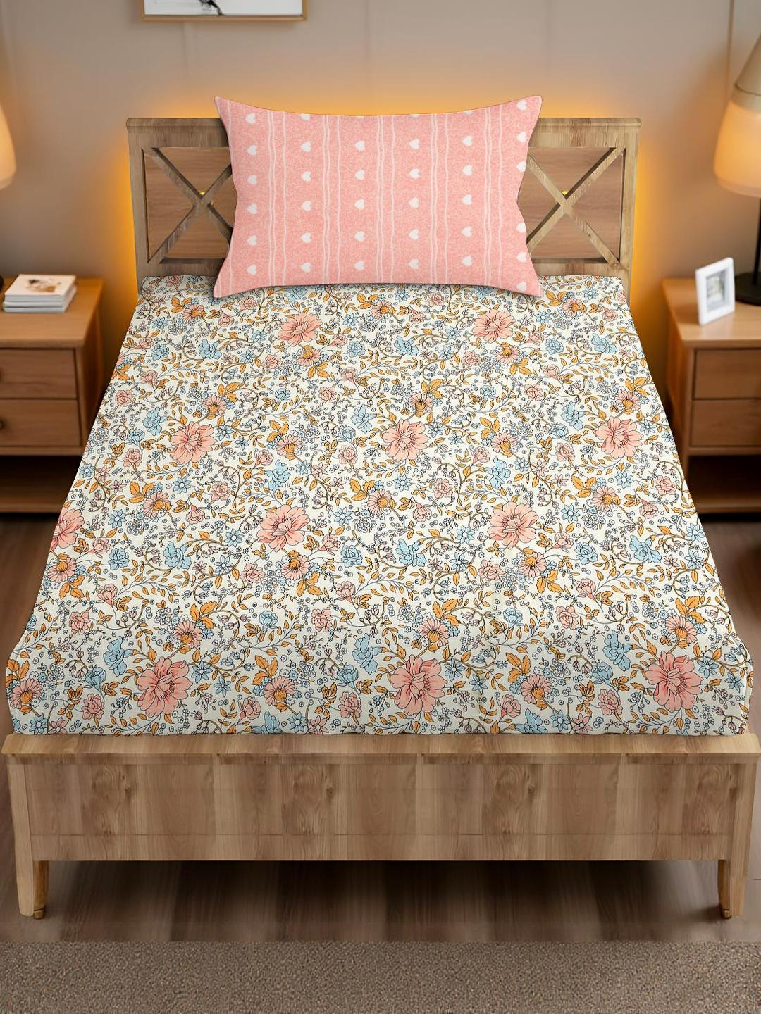 IVAZA Pink Geometric 180 Microfiber Single