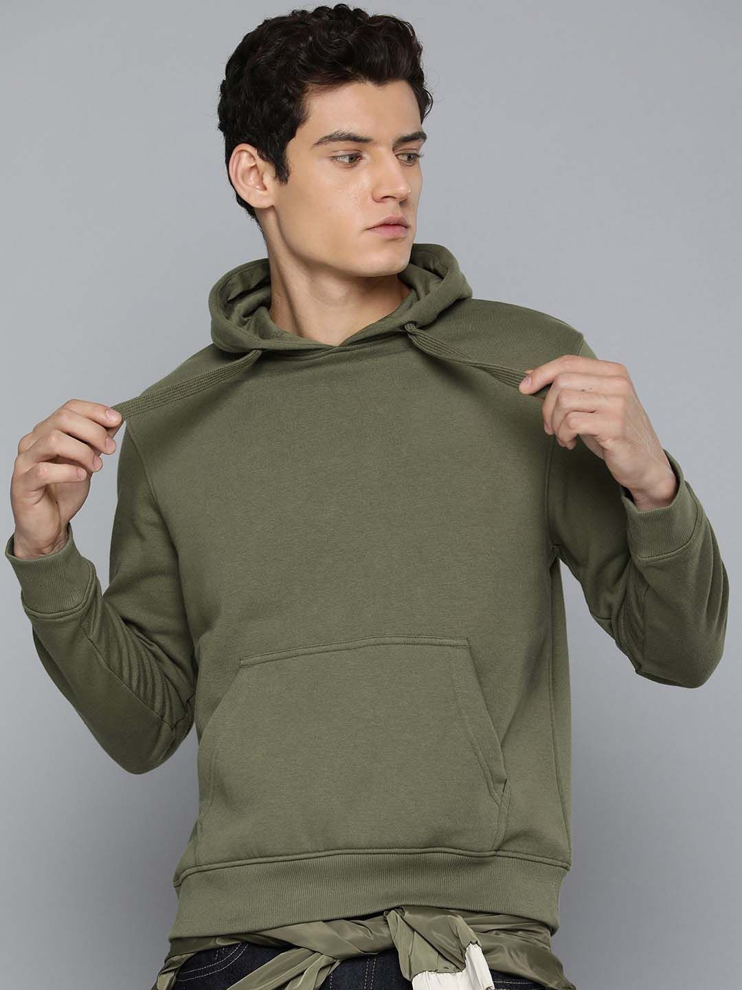 Organic Chics Men Hooded Kangaroo Pocket PullOver Sweatshirt