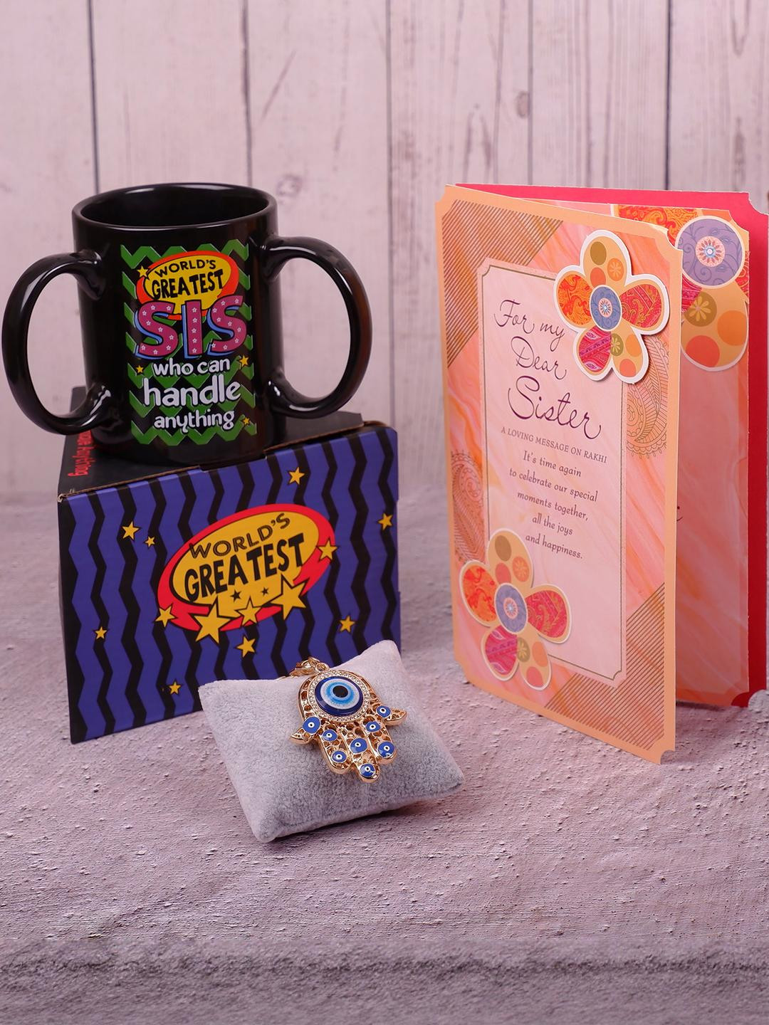 Archies Evil Eye Keychain Mug & Greeting Card Gift Set