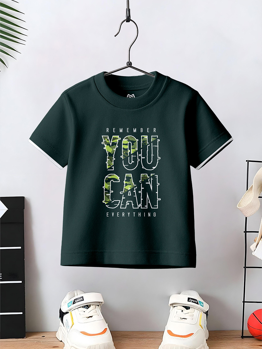 Grand Max Boys Typography Printed Round Neck Cotton T-shirt