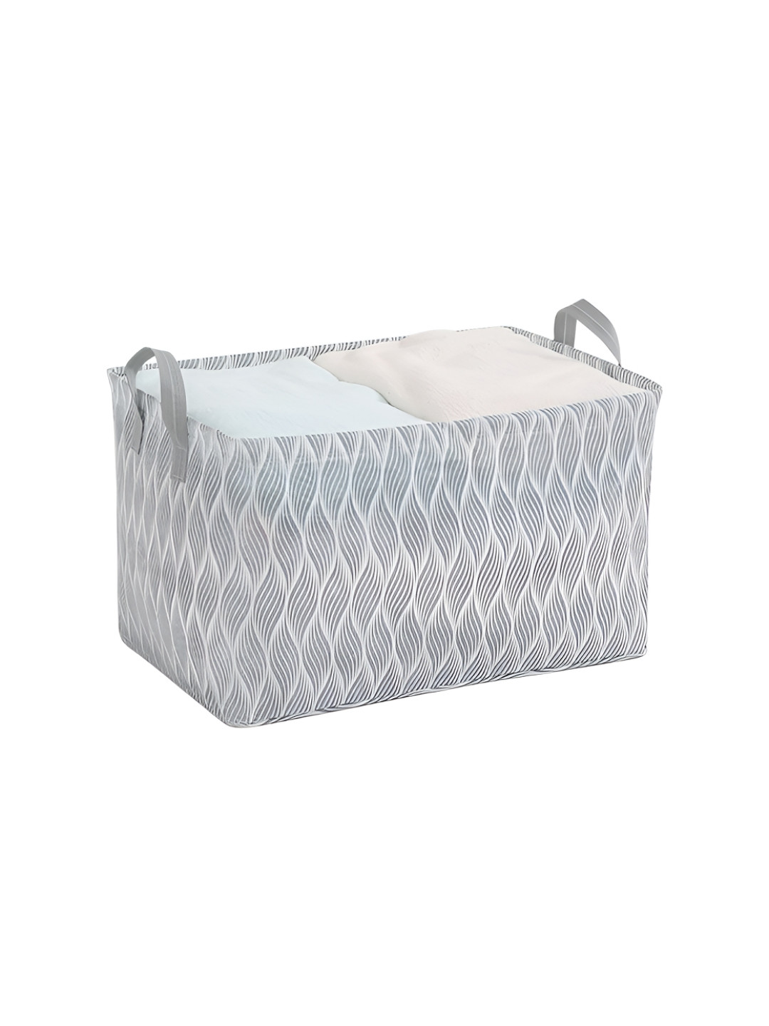 HOKIPO Grey Set of 1 Cloth Storage Basket Organisers for Wardrobe - Large