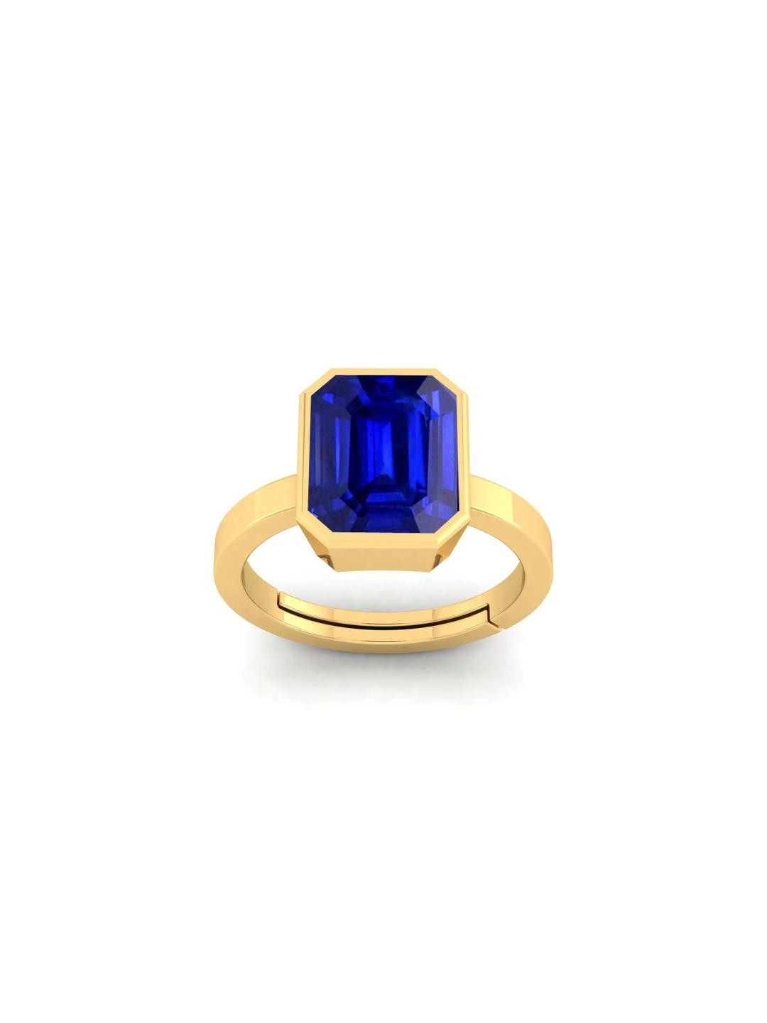 Barmunda gems Blue Brass Gold-Plated Ring