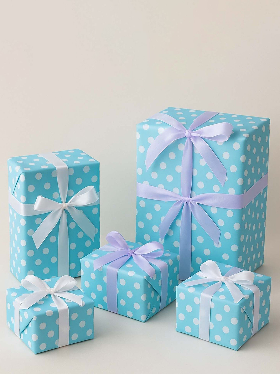 La Trove Set Of 10 Polka Dots Printed Packing Paper Gift Wrapping Sheets