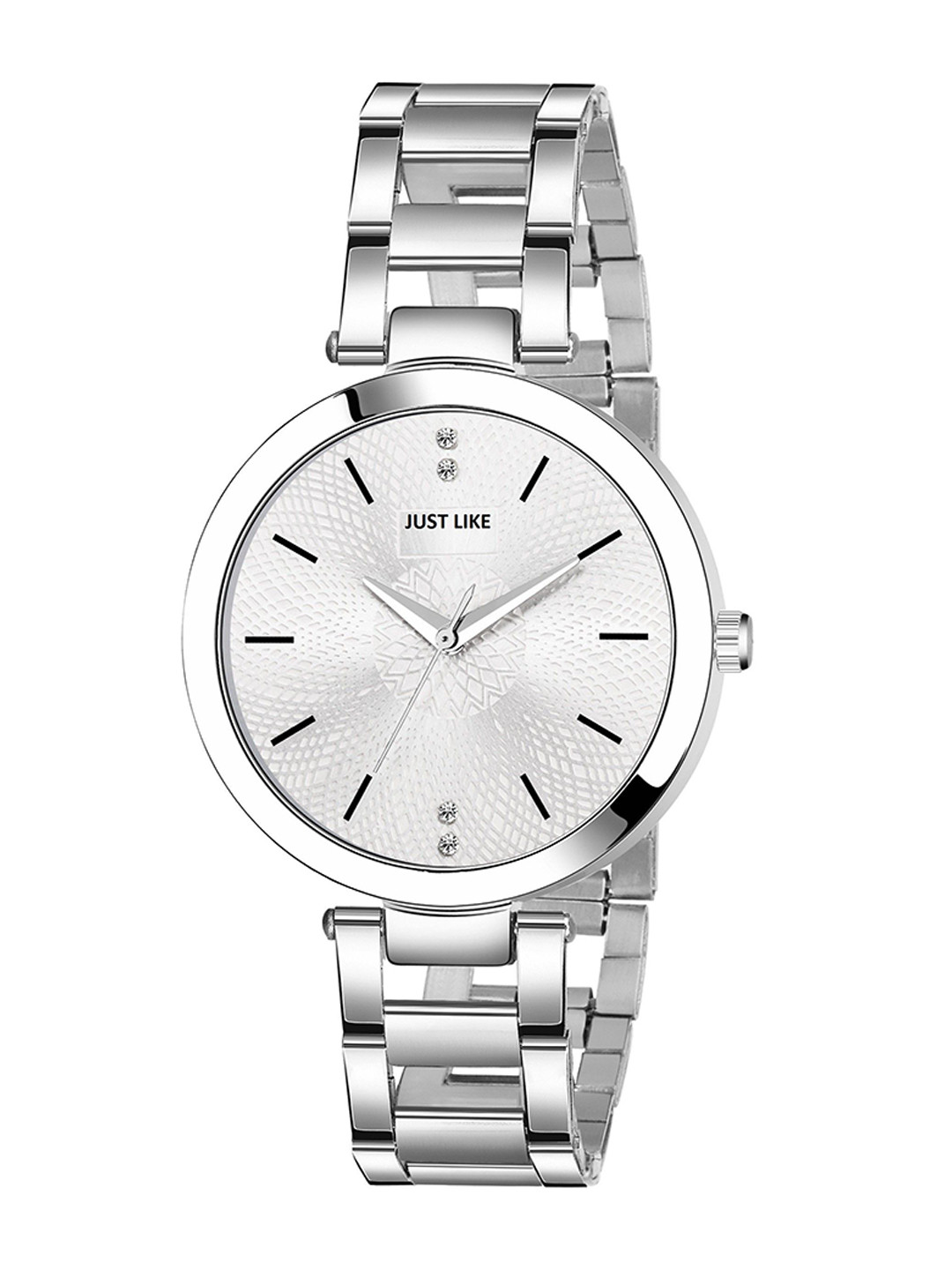 JUST LIKE Unisex Embellished Dial & Bracelet Style Straps Analogue Watch WATGS8P2HZZPW6PX