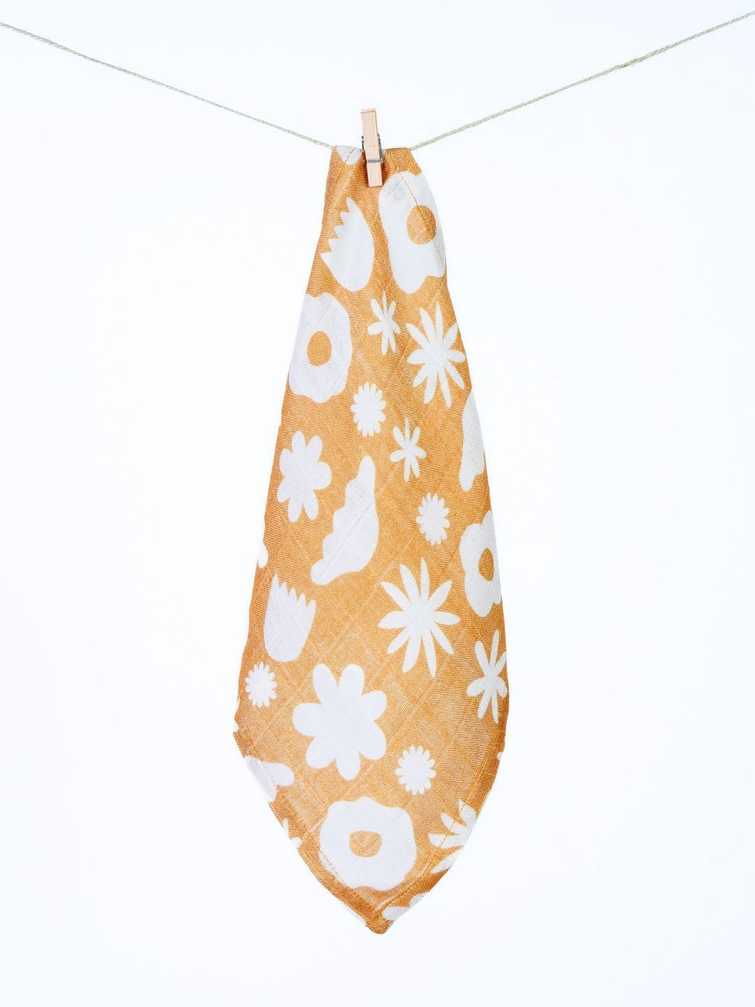 cocoon care Yellow & White Print Bamboo Cotton Face Towel