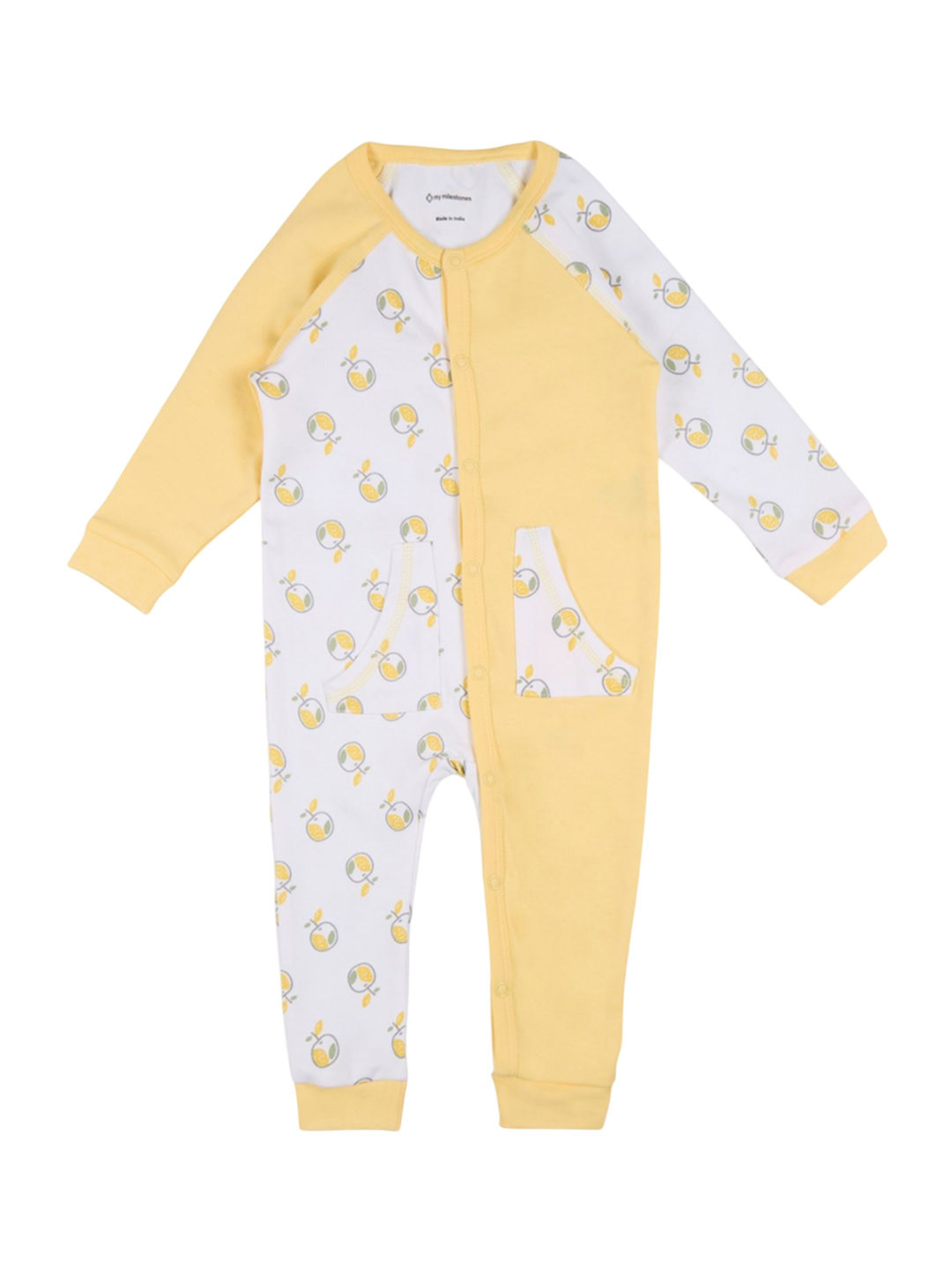 My Milestones Infant Boys Apple Printed Pure Cotton Rompers