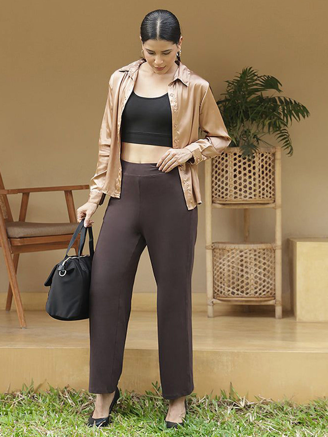 Blissclub Women Cotton Wide Legged Pants