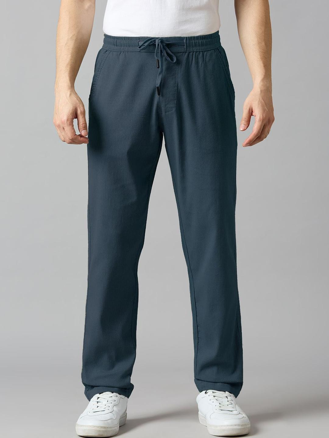 TCI Men Striped Relaxed Corduroy Trousers