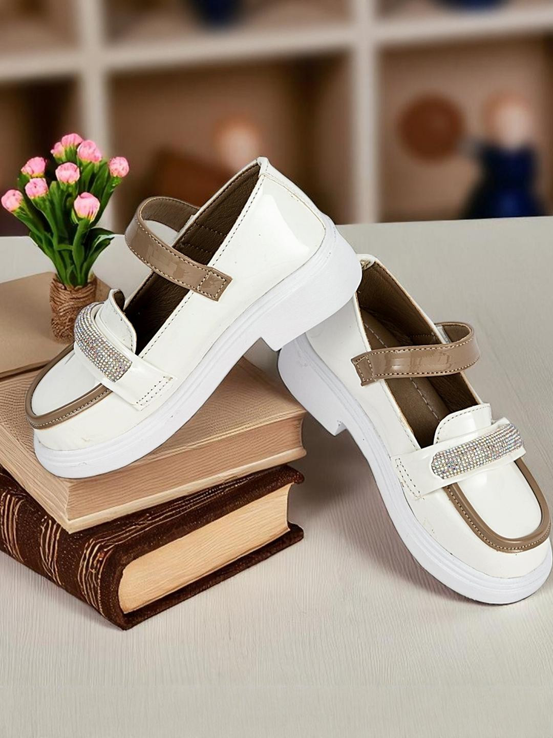 Freeplay Girls Platform Heels Embellished Velcro Mary Janes