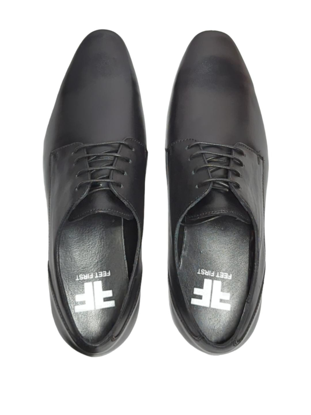 FEET FIRST Men Leather Narrow Toe Formal Derby Shoes