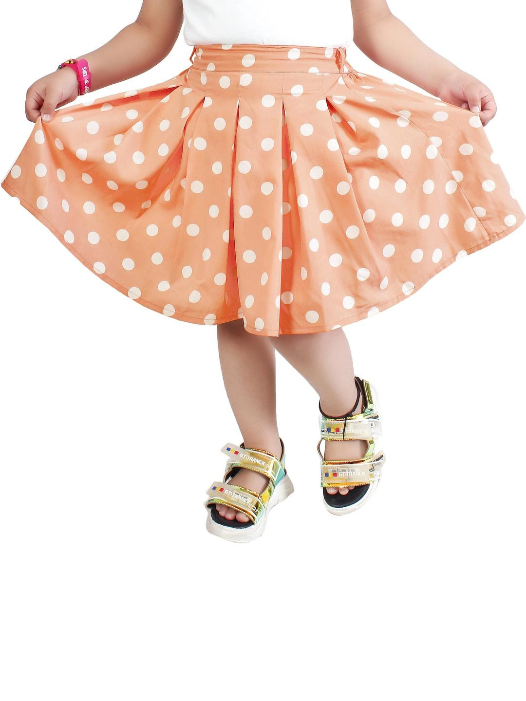 Klowvila Fashion Girls Polka Dots Printed A-Line Skirts
