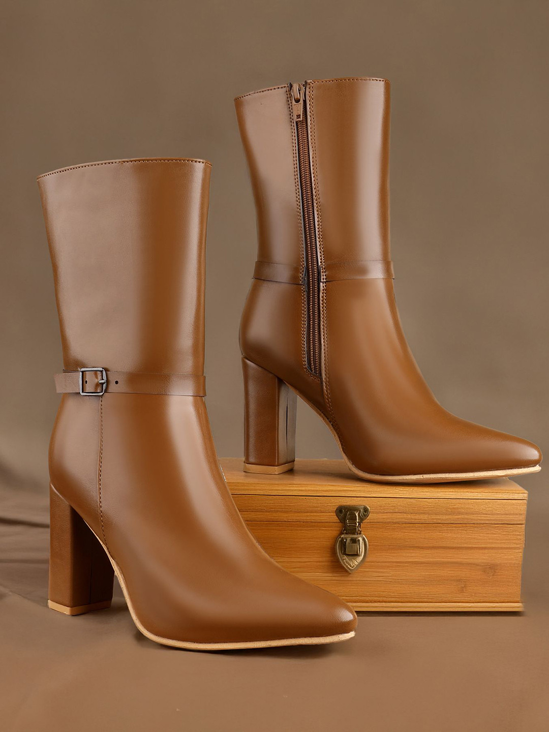 Bxxy Women Block Heel Winter Boots