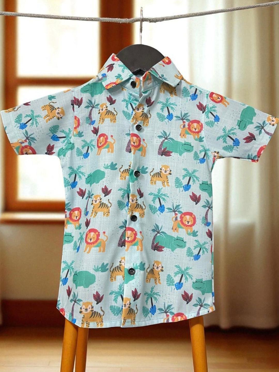 The Collared Kids Floral Printed Classic Cotton Shirt