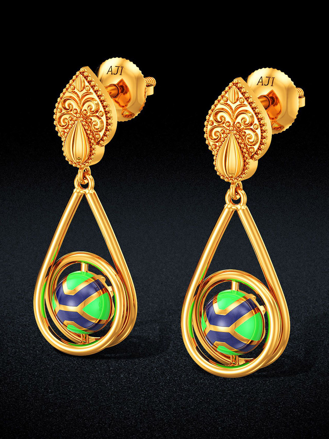 Joyalukkas Ornate Heritage Orb Earring- 5.551 gms