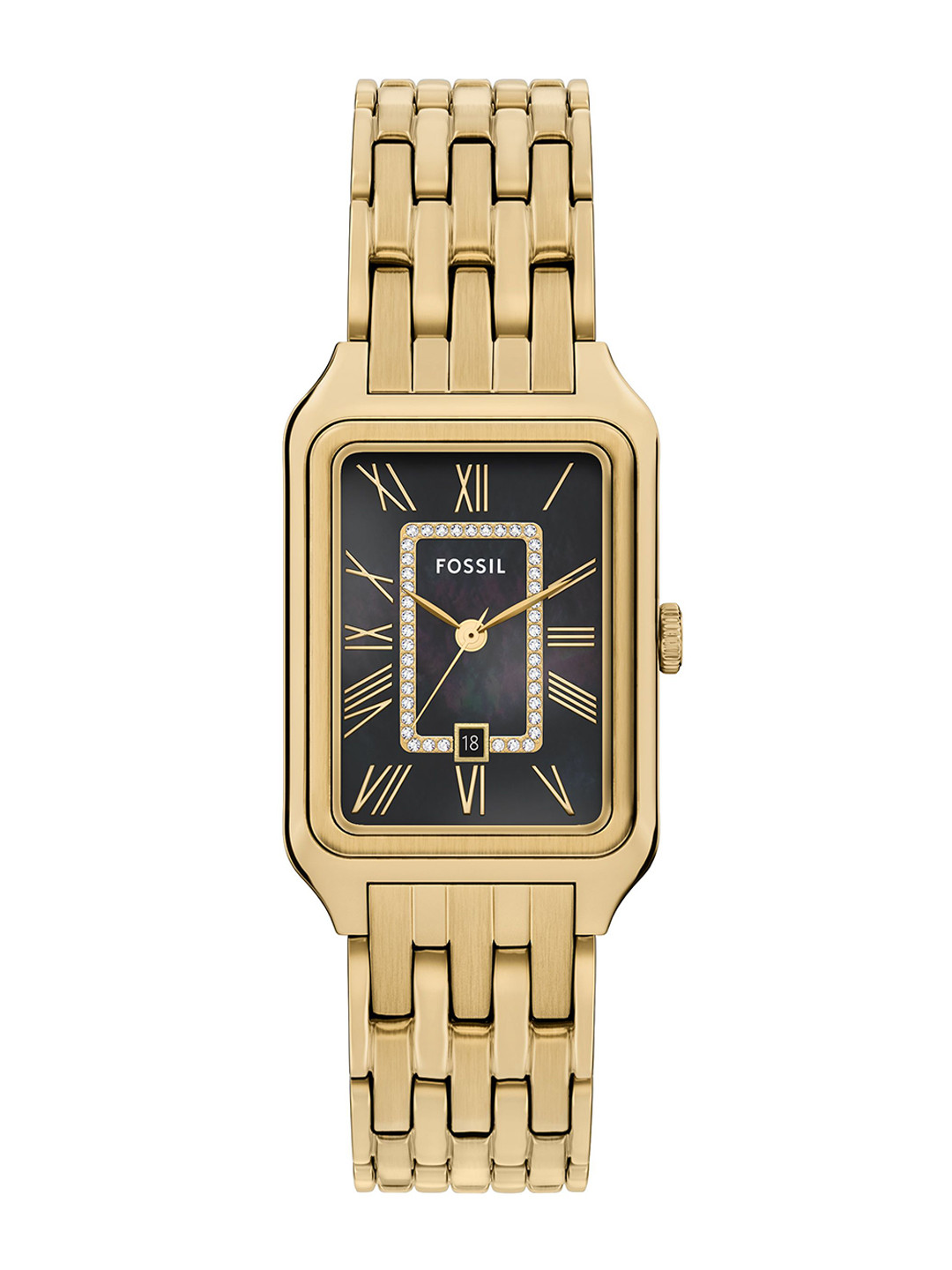 Fossil Women Raquel Square Dial & Stainless Steel Straps Analogue Watch ES5417