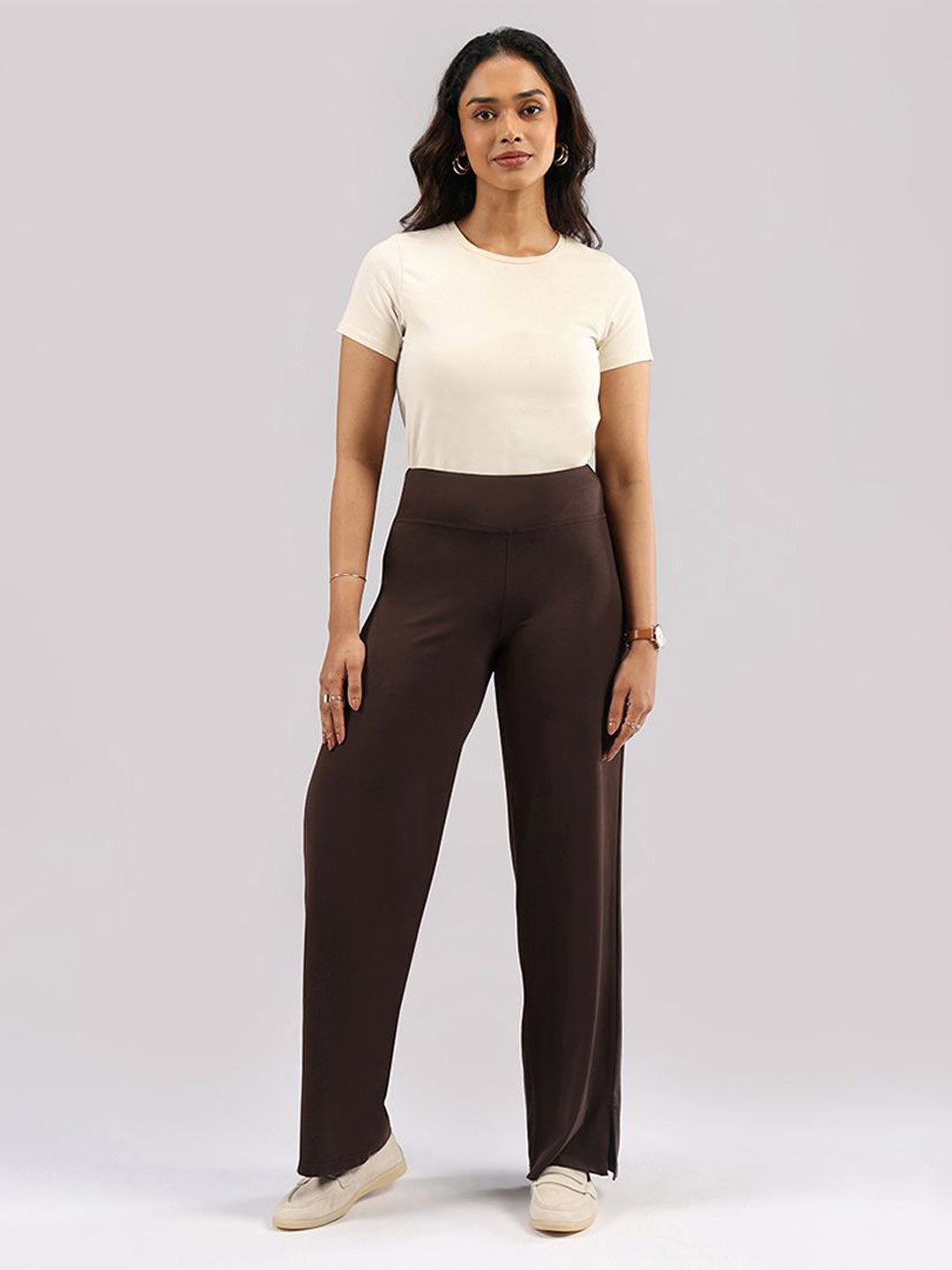 Blissclub AM:PM Women Original Wide Leg High-Rise Cotton Regular Trousers