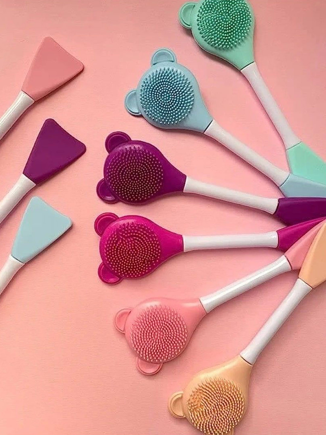 FEELHIGH Double Ended Silicone Face Mask Applicator Brush & Facial Scrubber