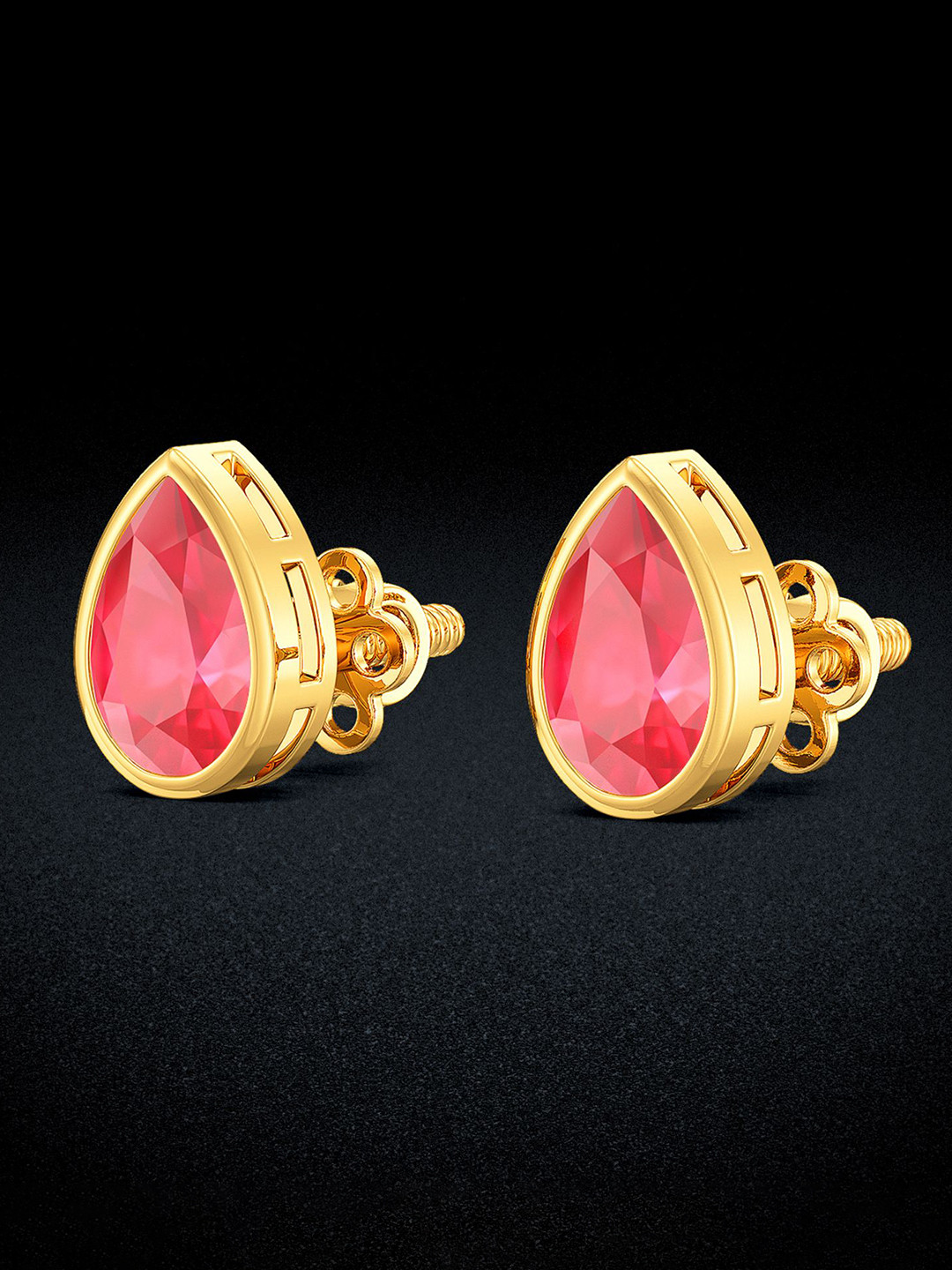 Joyalukkas Gemstone Teardrop Stud Earring-2.472 gms