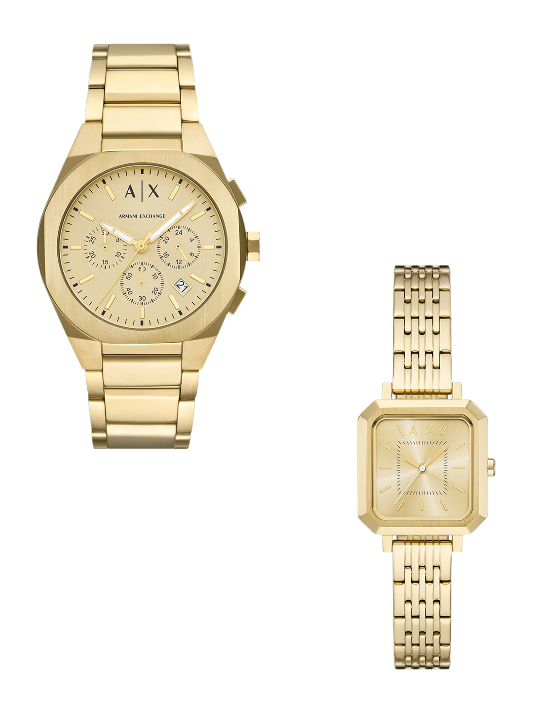 Armani Exchange Sync Set Of 2 His and Her Bracelet Style Quartz Analogue Watch AX7171SET