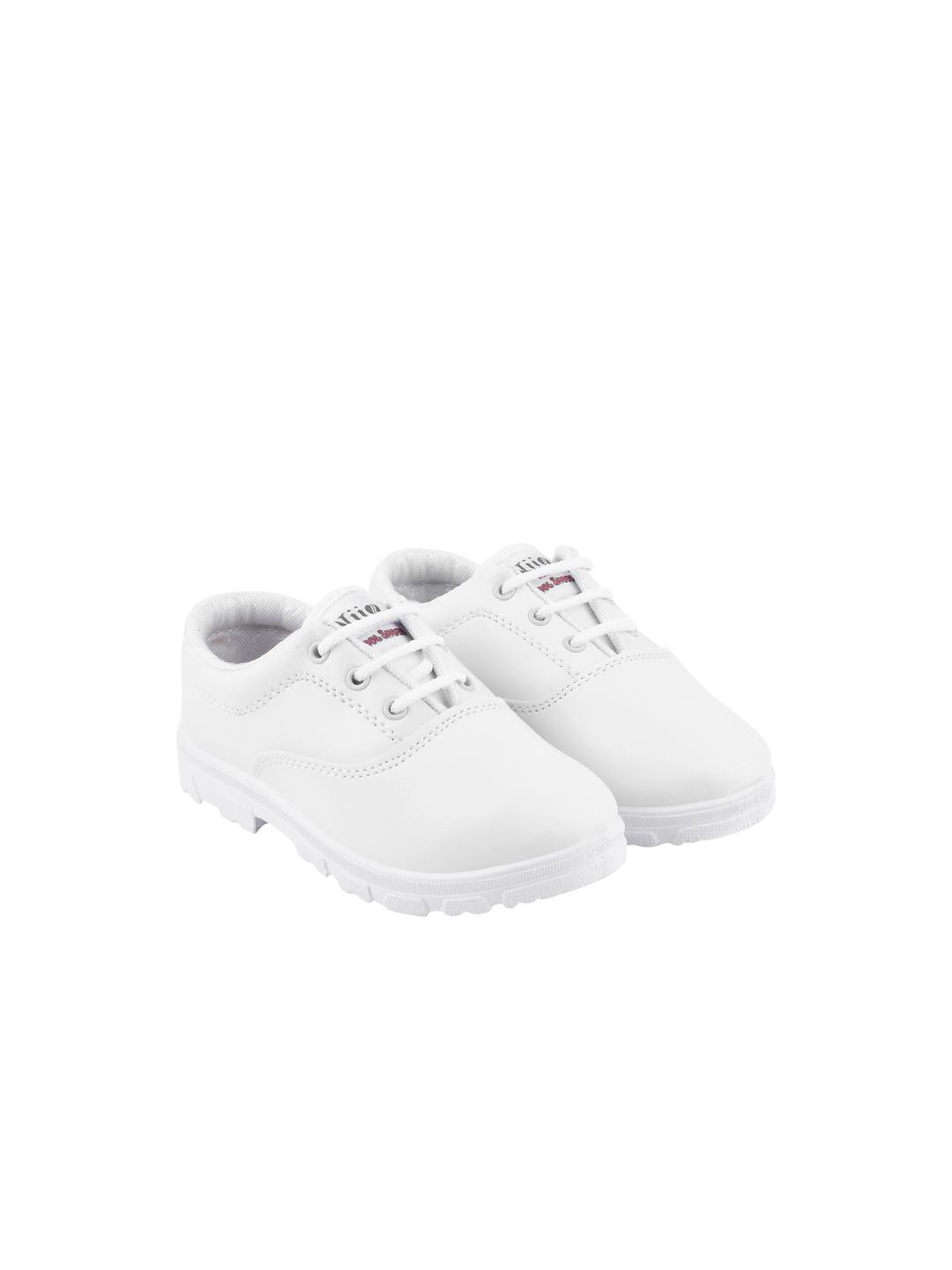 PU-PINE White Synthetic Leather Derbys