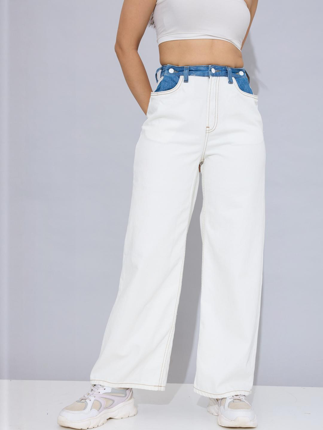 STORMY JEANS Women Wide Leg High-Rise Denim Jeans