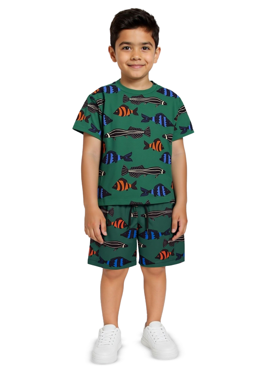 Thiya Boys Animal Printed Short Sleeves T-Shirt With Shorts