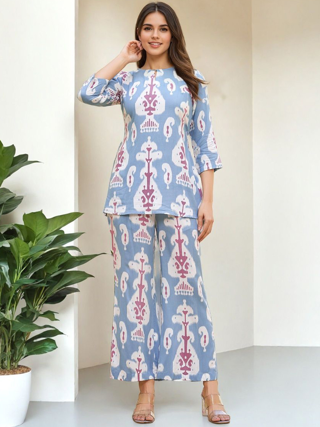 SZN Printed Tunic With Trousers Co-Ords
