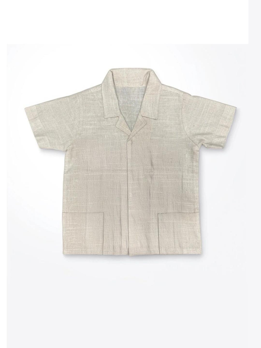 Pum Pum Boys Self Design Lapel Collar Cotton Shirt