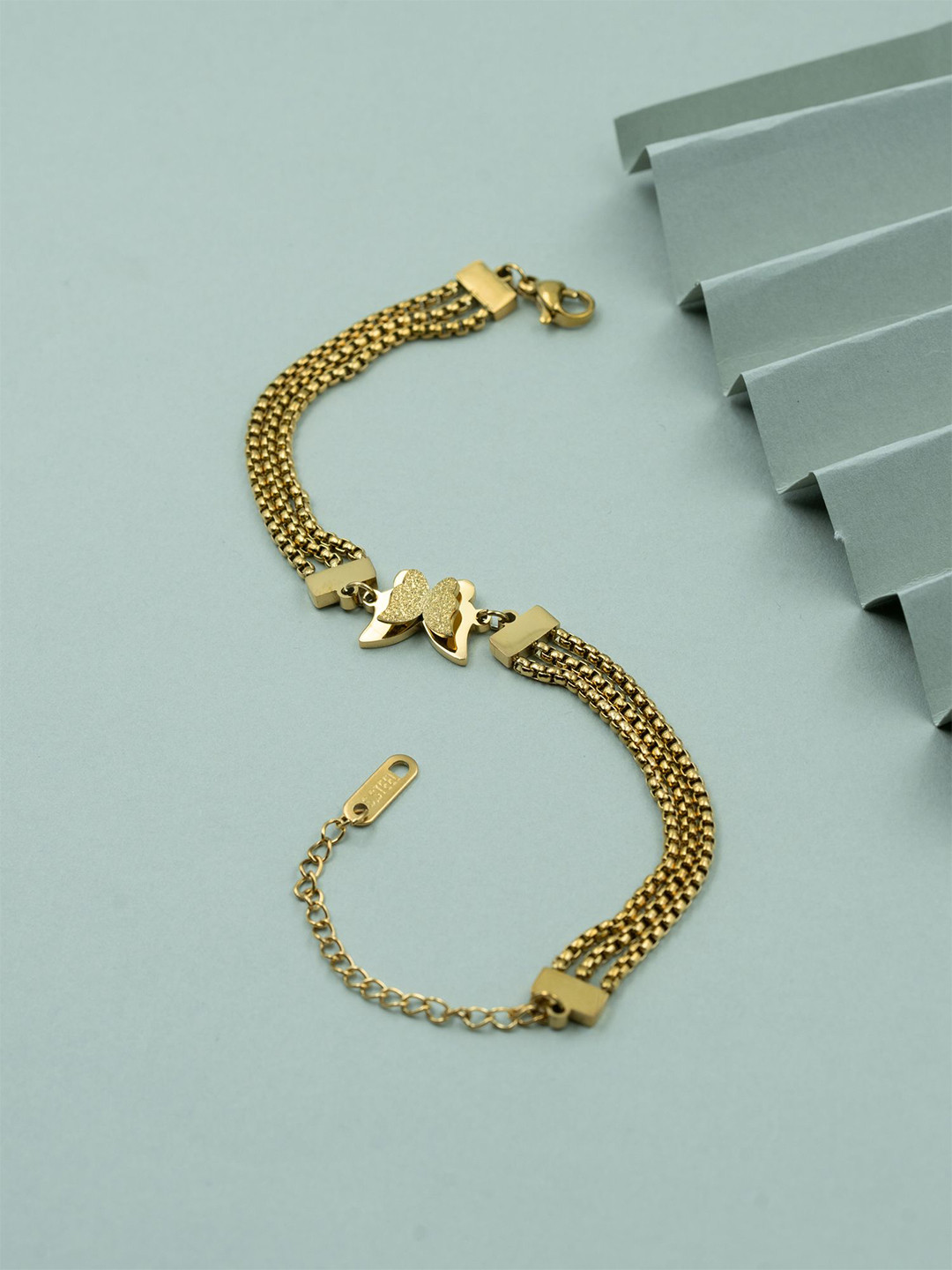 ARTKLIM Stainless Steel Gold-Plated Angel Wing Wraparound Bracelet