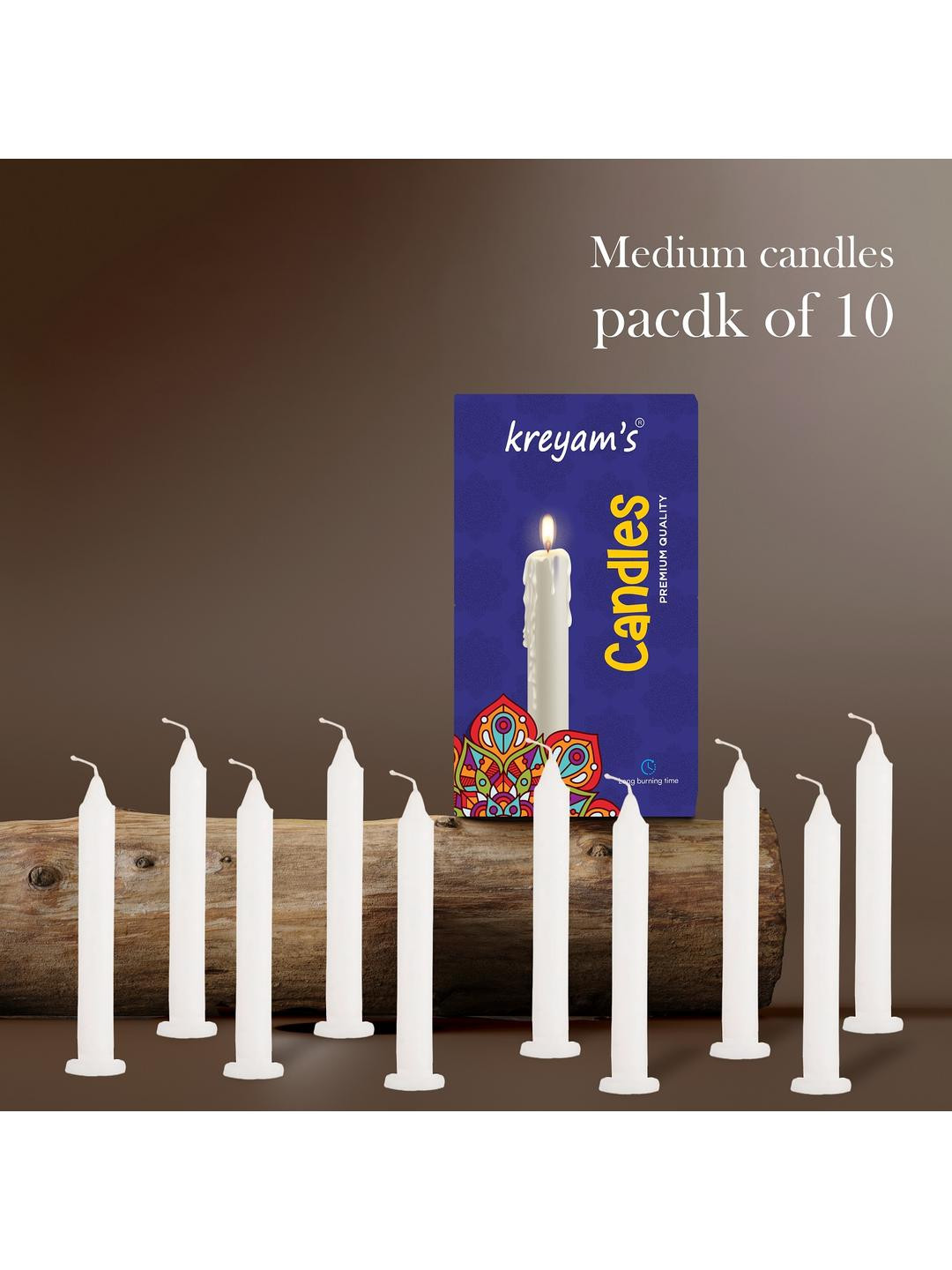 kreyam's Multicoloured 10 pieces Pillar Candles