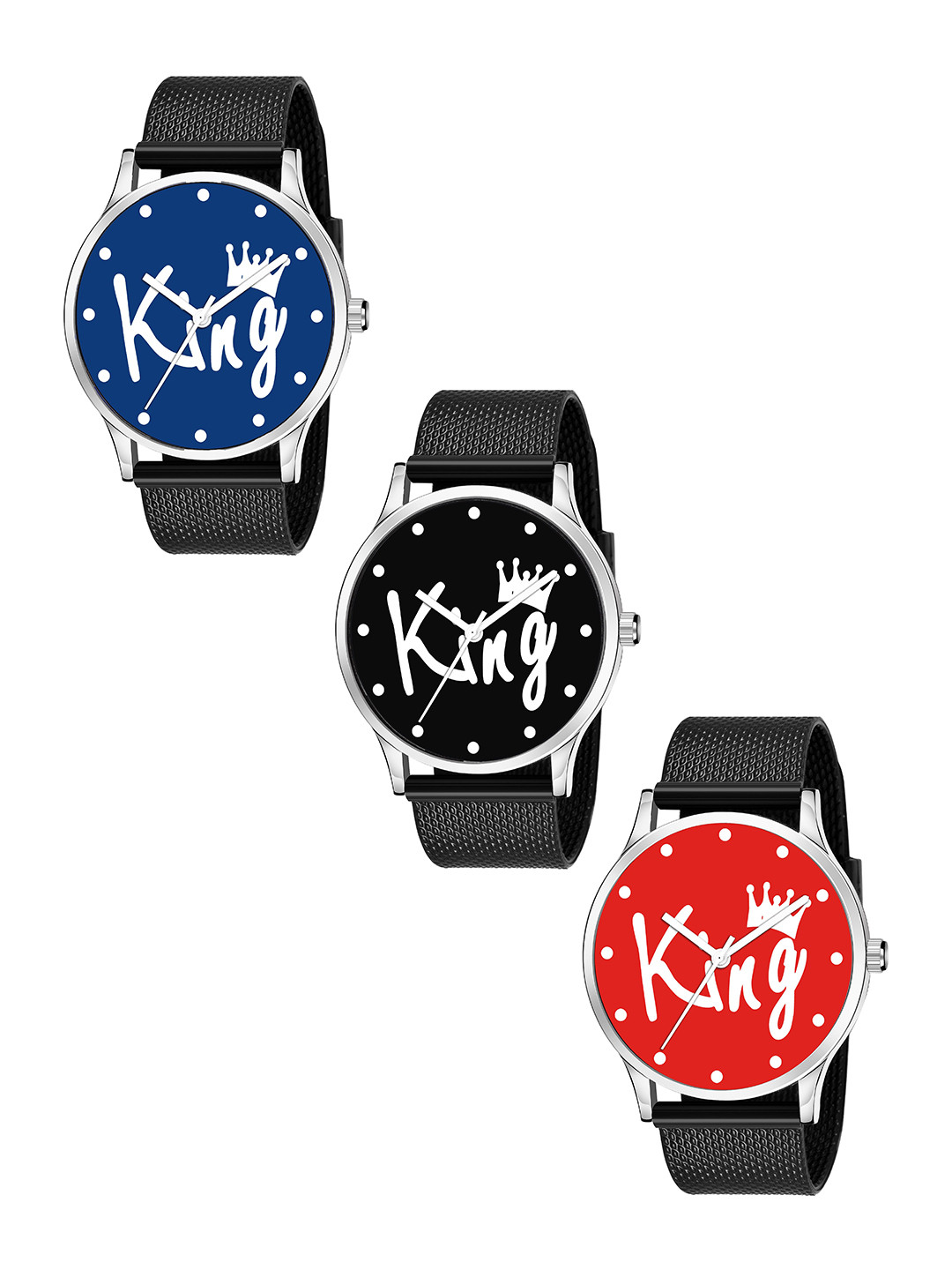 JUST LIKE Unisex Printed Analogue Watch ESPIERS GRAY BELT PU WATCH