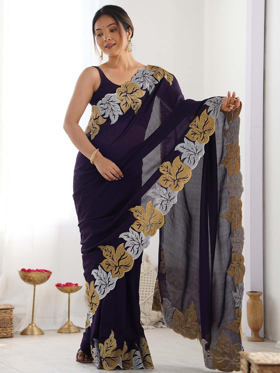 IndianRang Pure Chiffon Saree