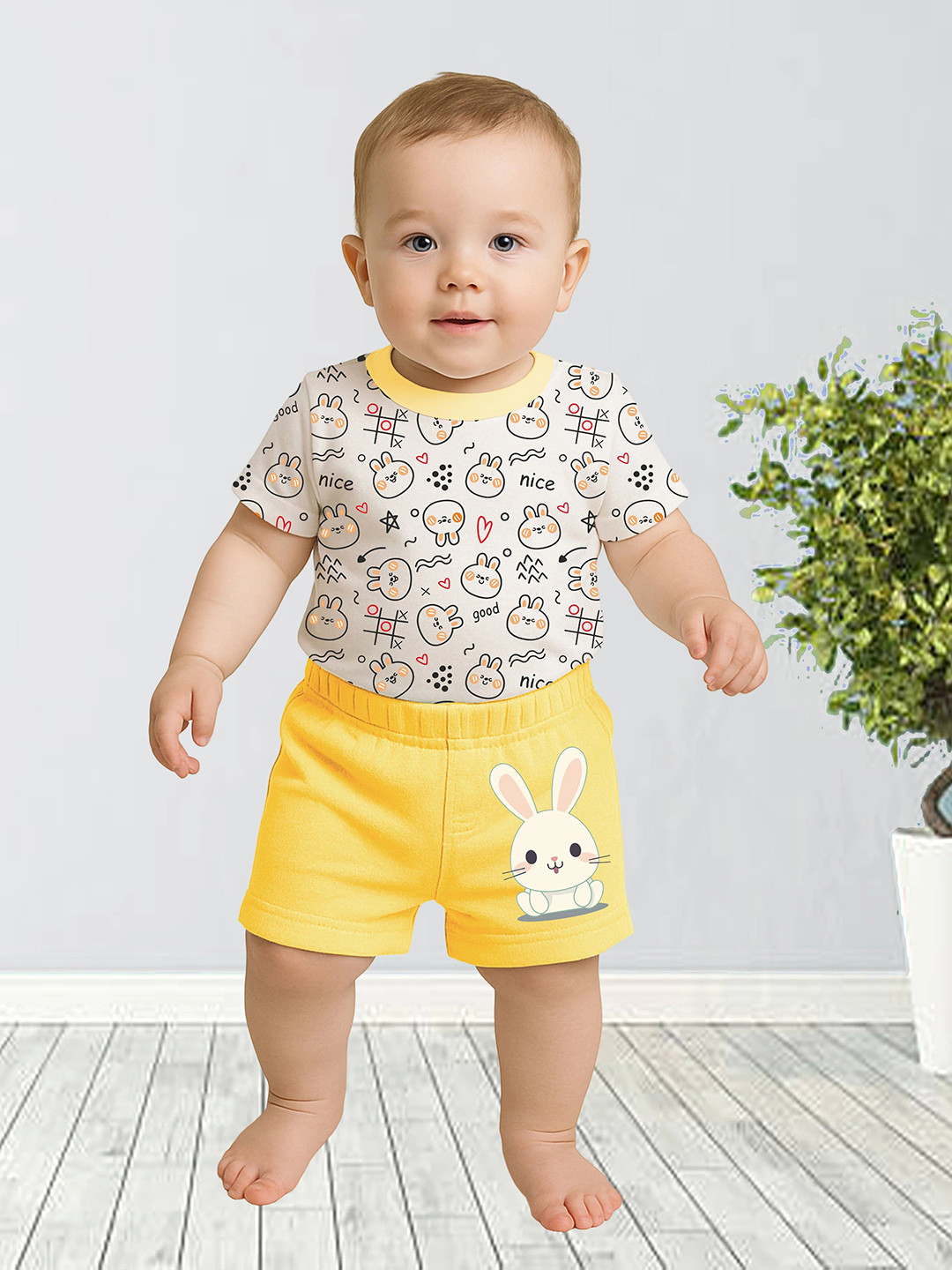 KidBee Kids Printed Short Sleeves T-shirt With Shorts