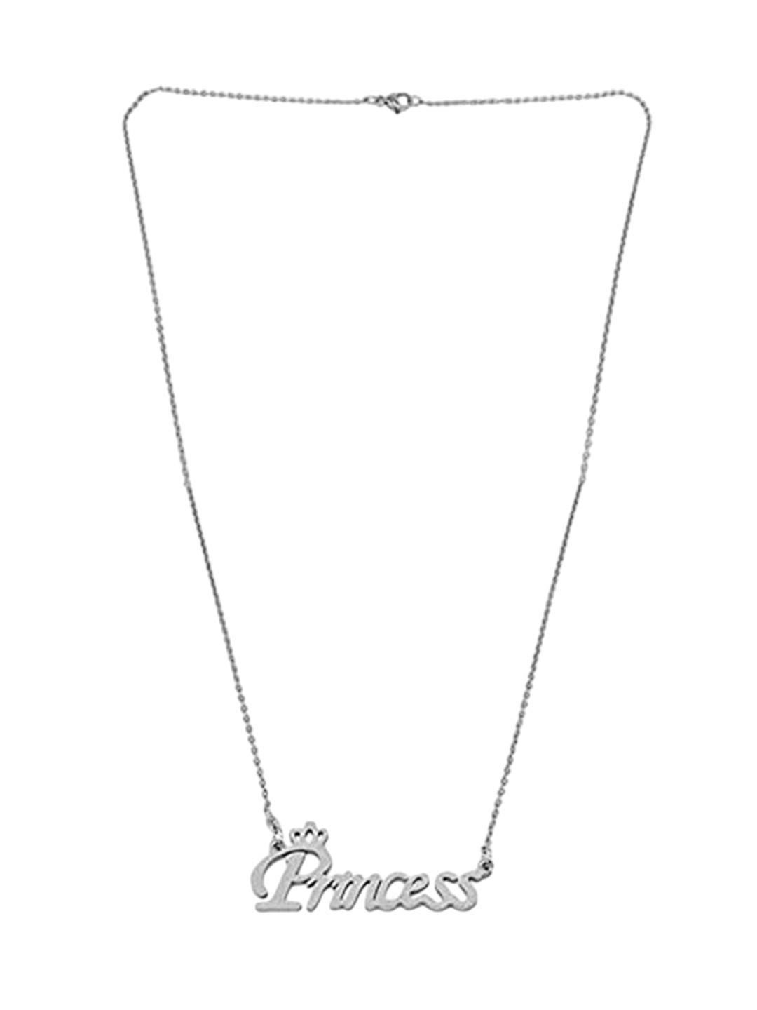 Stylewell Silver-Plated Princess Name Letter Stainless Steel Chain