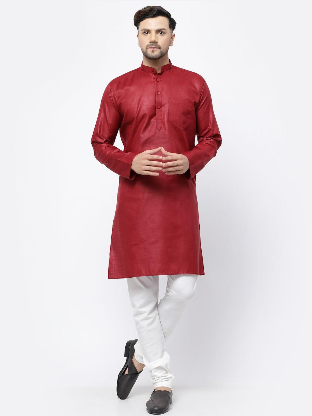 TS LIFESTYLE Men Mandairan Collar Straight Kurta