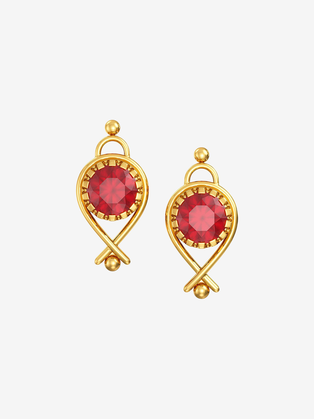 Joyalukkas Elegant Teardrop Stud Earring-3.8 gms