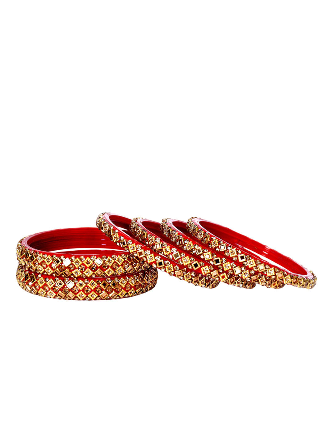 jtraditional Set Of 6 Glass Chuda Bangles