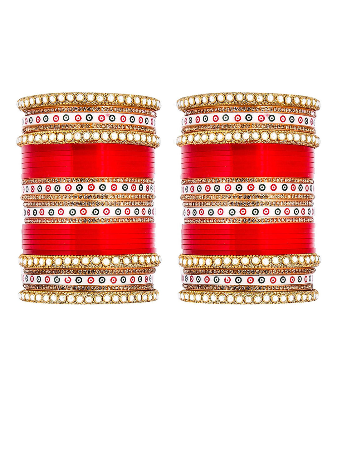 jtraditional Set Of 56 Zircon Studded Bangle