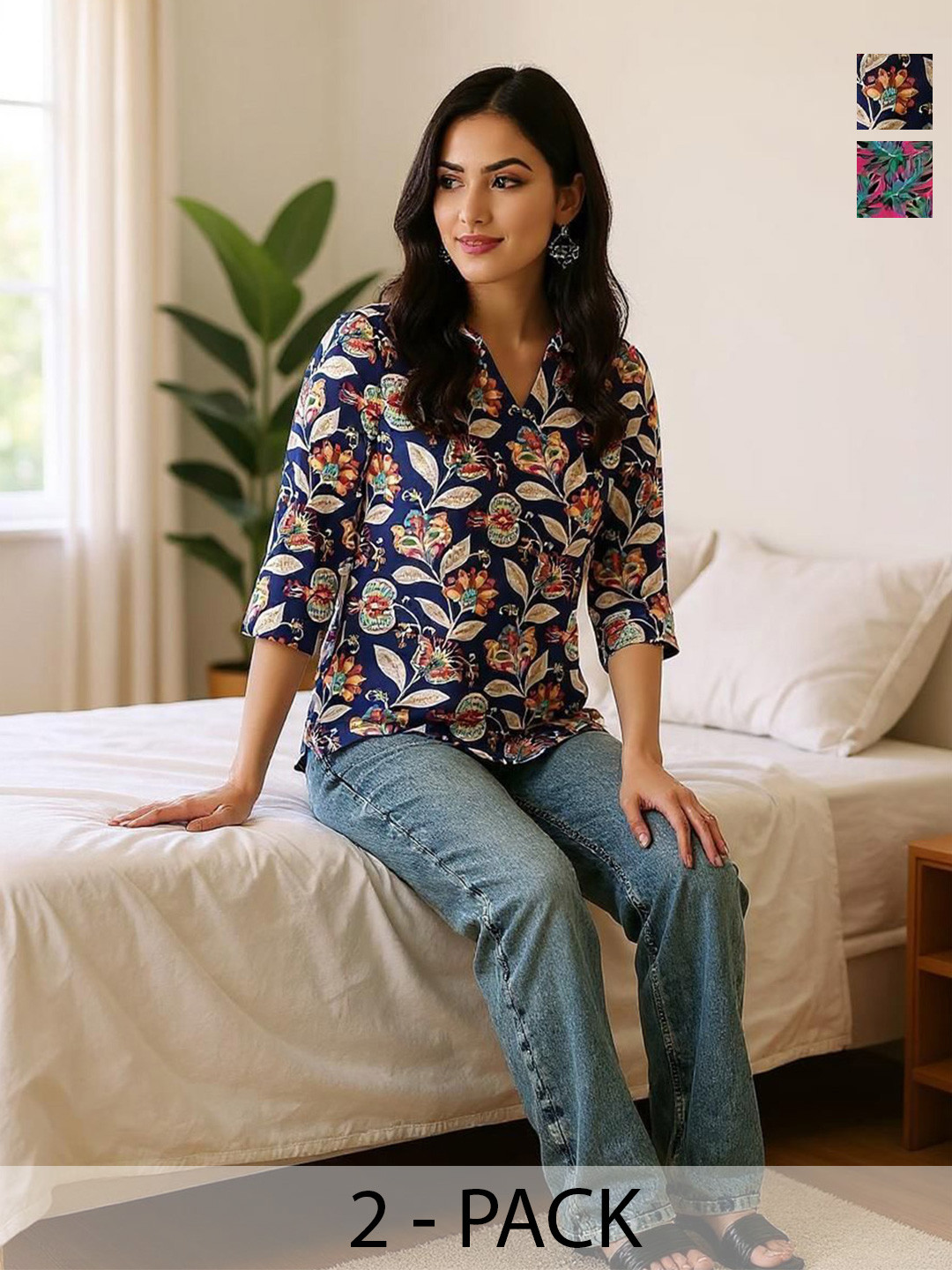 THE FAB FACTORY Tribal Printed Mukaish Mukaish Tiered Kurti