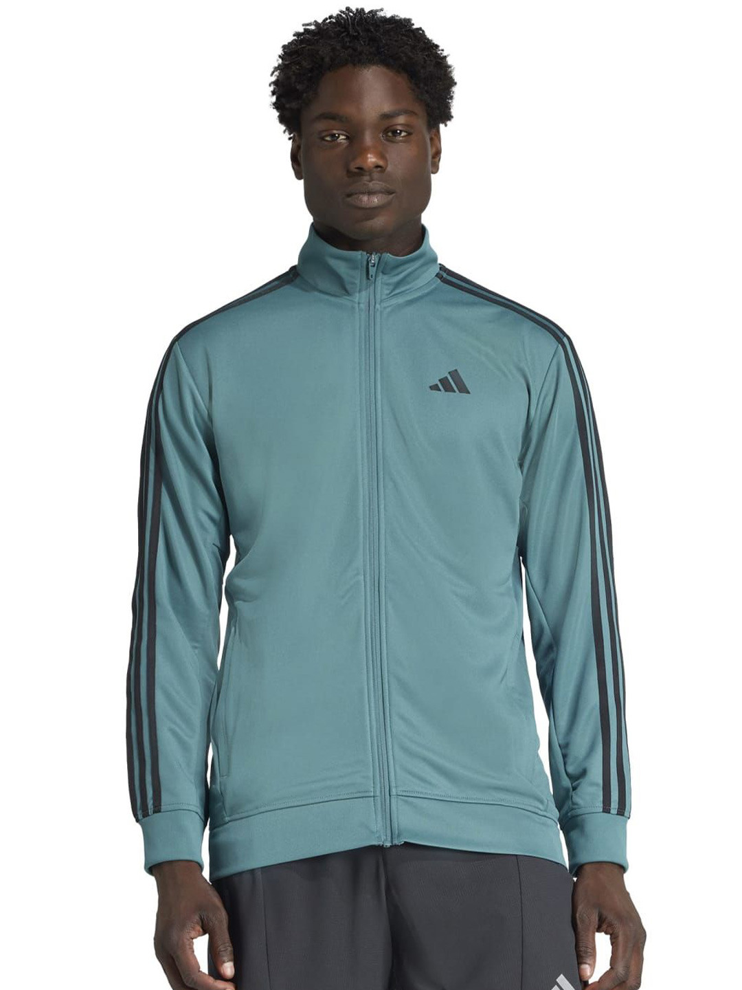 ADIDAS Men Stand Collar Brand Logo Sporty Jacket