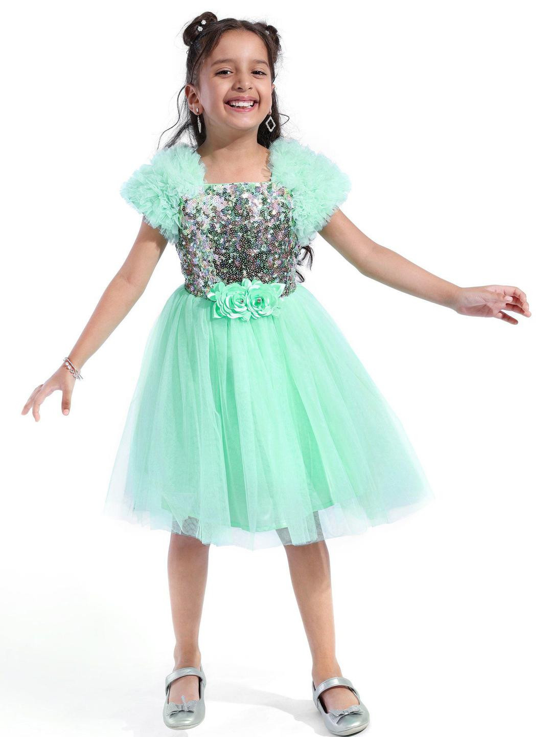 Mark & Mia Girls Embellished Gathered or Pleated Fit and Flare Dress