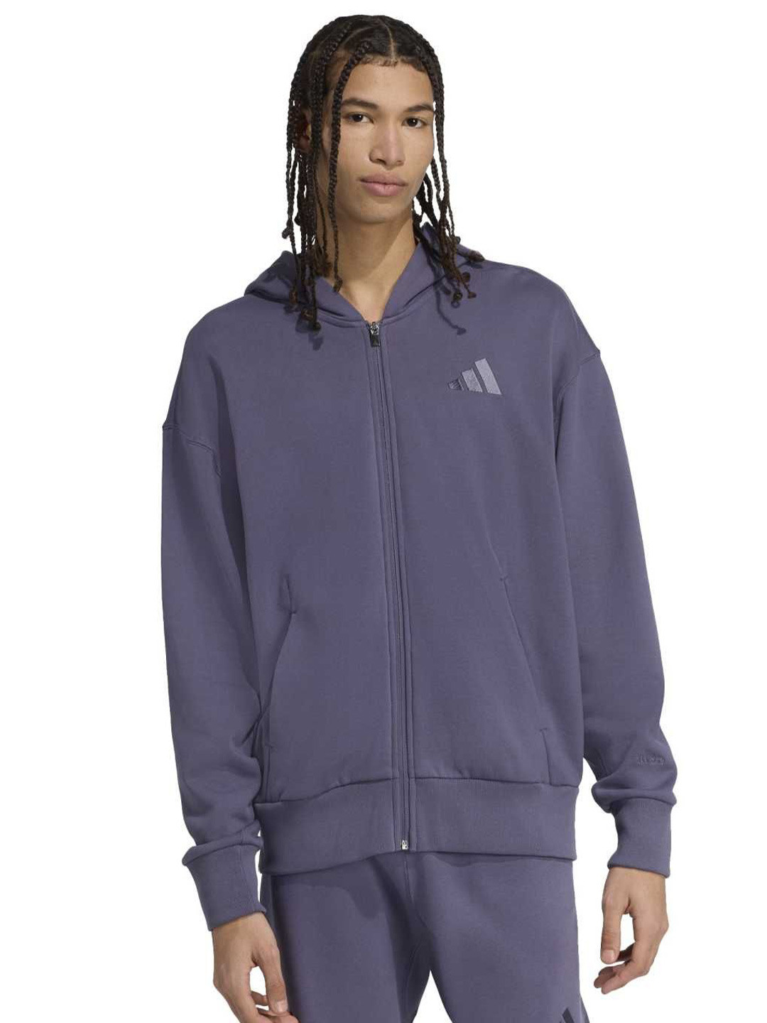 ADIDAS Cotton All SZN Full-Zip Cotton Hooded Sweatshirts
