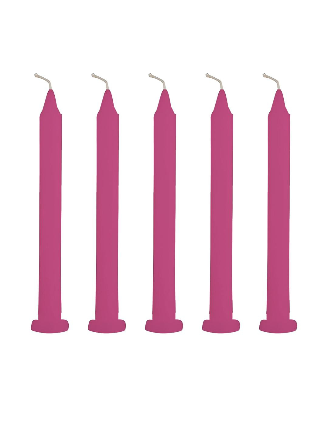 kreyam's Red 5 pieces Solid Pillar Candle