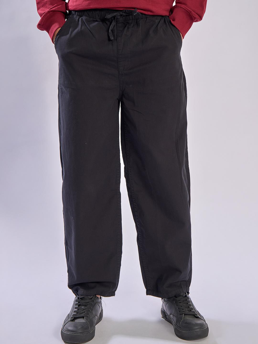 Roadster Men Black Baggy Fit Trousers